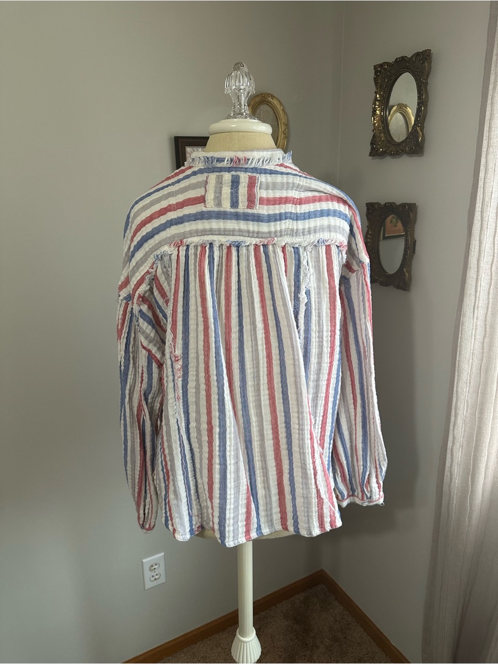 We The Free Striped Valley Double Cloth Striped Button Down - Picture 5 of 7